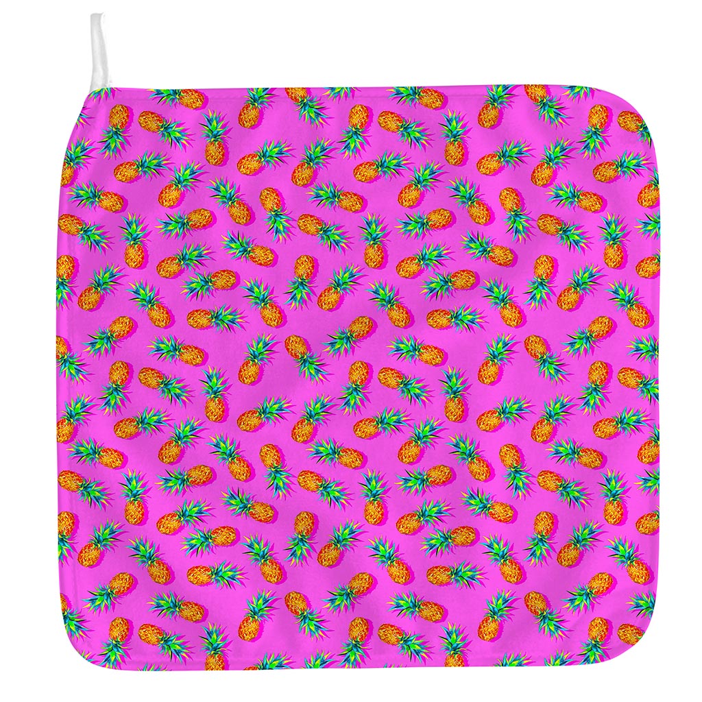 Hot Pink Pineapple Pattern Print Hand Towel