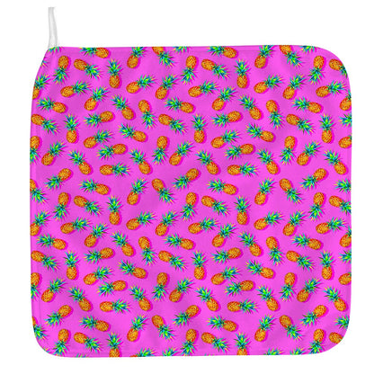 Hot Pink Pineapple Pattern Print Hand Towel