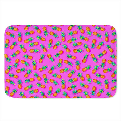 Hot Pink Pineapple Pattern Print Indoor Door Mat