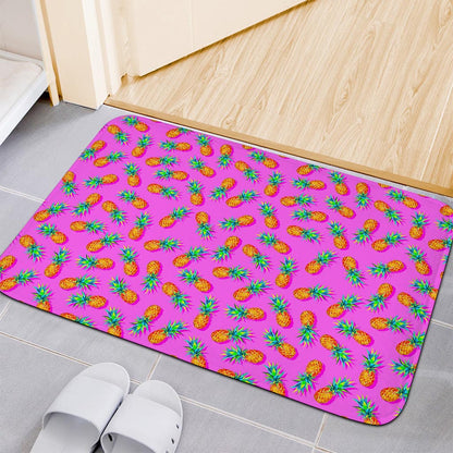 Hot Pink Pineapple Pattern Print Indoor Door Mat