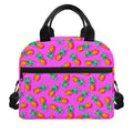 Hot Pink Pineapple Pattern Print Insulated Lunch Bag