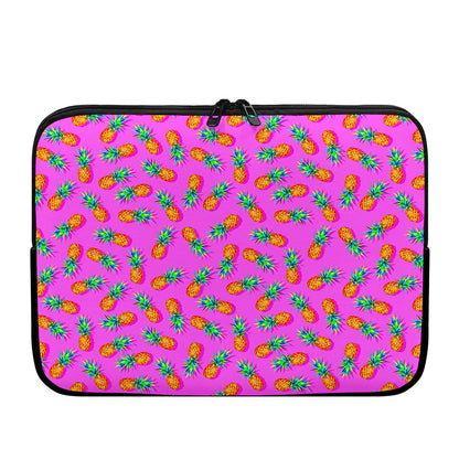 Hot Pink Pineapple Pattern Print Laptop Sleeve