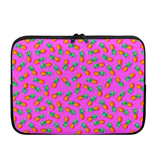 Hot Pink Pineapple Pattern Print Laptop Sleeve