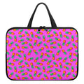 Hot Pink Pineapple Pattern Print Laptop Sleeve With Handle