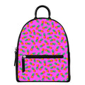 Hot Pink Pineapple Pattern Print Leather Backpack