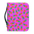 Hot Pink Pineapple Pattern Print Leather Bible Cover