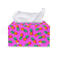 Hot Pink Pineapple Pattern Print Leather Tissue Box Cover