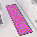 Hot Pink Pineapple Pattern Print Long Kitchen Mat