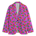 Hot Pink Pineapple Pattern Print Men's Blazer