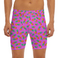 Hot Pink Pineapple Pattern Print Men's Long Boxer Briefs