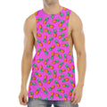 Hot Pink Pineapple Pattern Print Men's Muscle Tank Top
