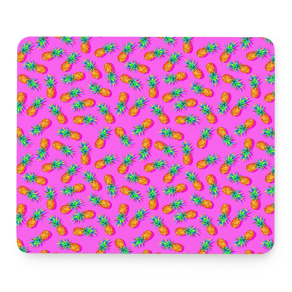 Hot Pink Pineapple Pattern Print Mouse Pad