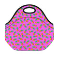 Hot Pink Pineapple Pattern Print Neoprene Lunch Bag