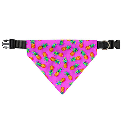 Hot Pink Pineapple Pattern Print Over The Collar Dog Bandana