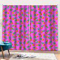 Hot Pink Pineapple Pattern Print Pencil Pleat Curtains