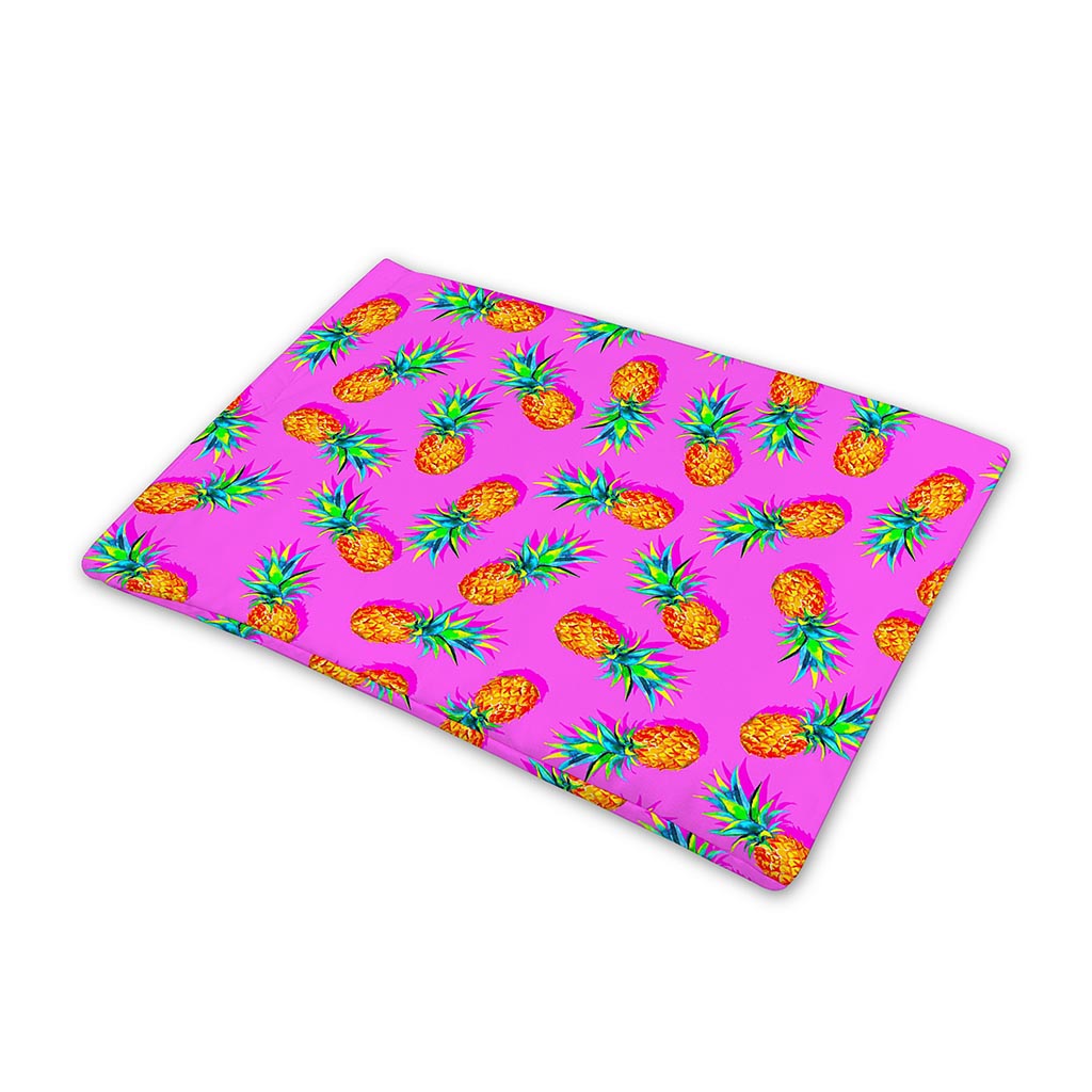 Hot Pink Pineapple Pattern Print Pet Cooling Mat Cover