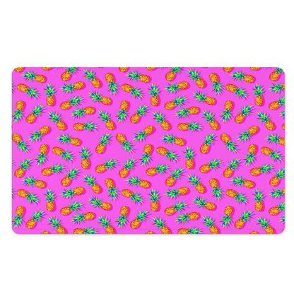 Hot Pink Pineapple Pattern Print Polyester Doormat