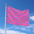 Hot Pink Pineapple Pattern Print Polyester Flag