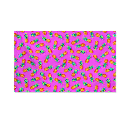 Hot Pink Pineapple Pattern Print Polyester Flag