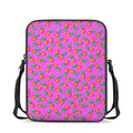 Hot Pink Pineapple Pattern Print Rectangular Crossbody Bag