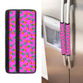 Hot Pink Pineapple Pattern Print Refrigerator Handle Covers