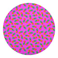 Hot Pink Pineapple Pattern Print Round Blanket
