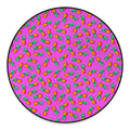 Hot Pink Pineapple Pattern Print Round Floor Mat