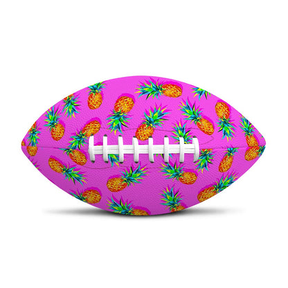 Hot Pink Pineapple Pattern Print Rugby Ball