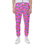 Hot Pink Pineapple Pattern Print Scuba Joggers