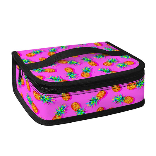 Hot Pink Pineapple Pattern Print Small Lunch Bag