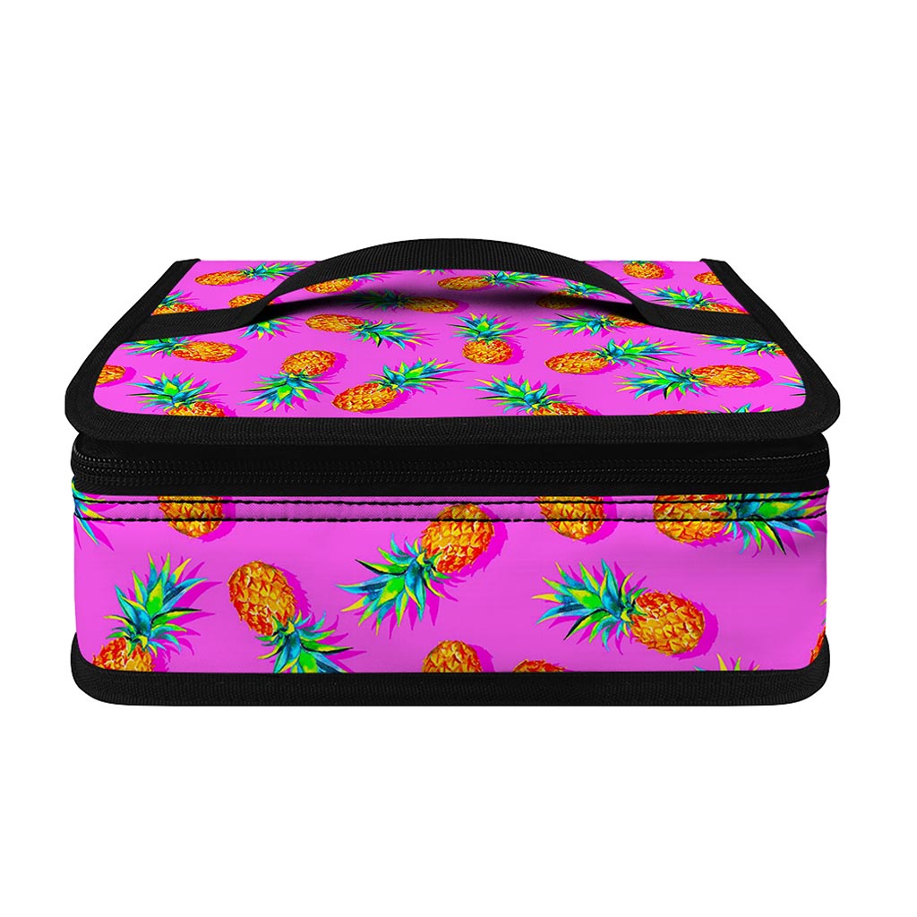 Hot Pink Pineapple Pattern Print Small Lunch Bag