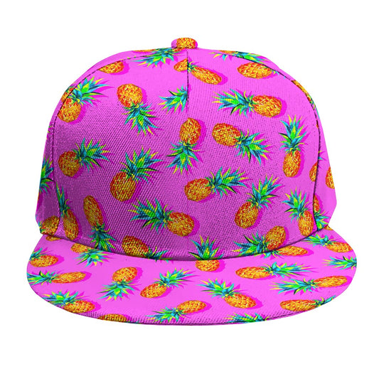 Hot Pink Pineapple Pattern Print Snapback Cap