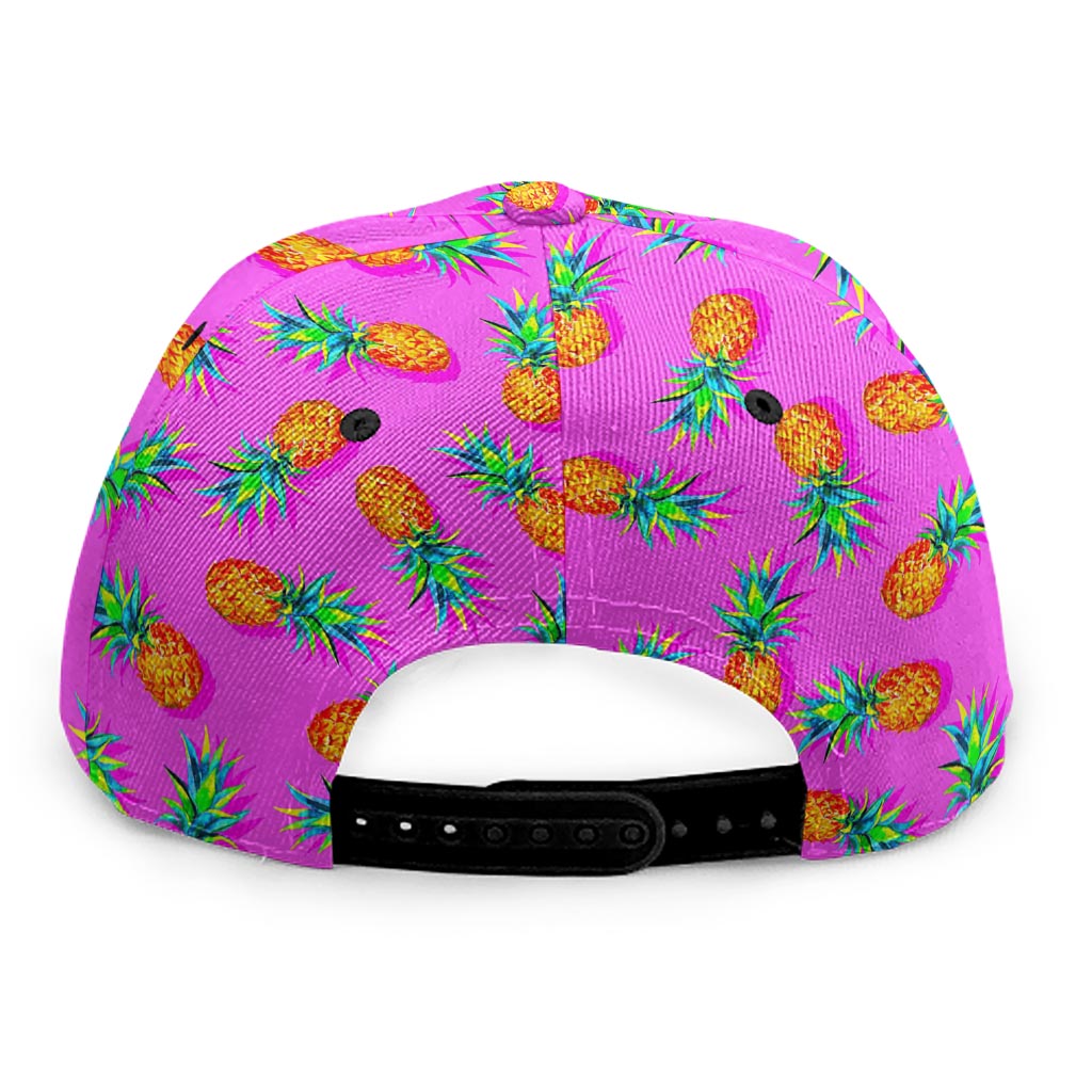 Hot Pink Pineapple Pattern Print Snapback Cap