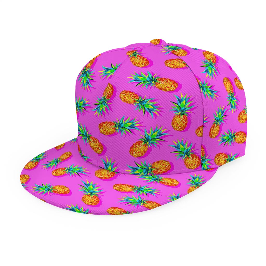 Hot Pink Pineapple Pattern Print Snapback Cap