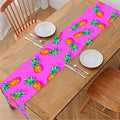 Hot Pink Pineapple Pattern Print Table Runner