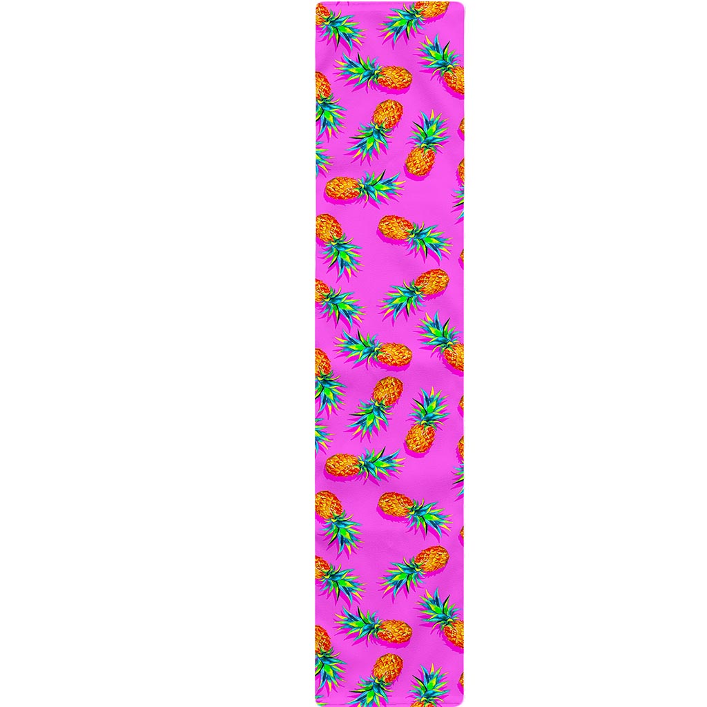 Hot Pink Pineapple Pattern Print Table Runner