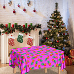 Hot Pink Pineapple Pattern Print Tablecloth