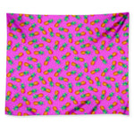 Hot Pink Pineapple Pattern Print Tapestry