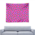Hot Pink Pineapple Pattern Print Tapestry