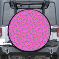 Hot Pink Pineapple Pattern Print Tire Cover