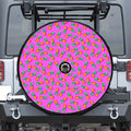 Hot Pink Pineapple Pattern Print Tire Cover With Camera Hole