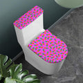Hot Pink Pineapple Pattern Print Toilet Lid And Tank Cover Set