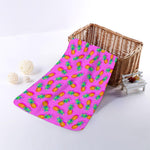 Hot Pink Pineapple Pattern Print Towel