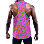 Hot Pink Pineapple Pattern Print Training Tank Top