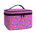 Hot Pink Pineapple Pattern Print Travel Makeup Bag