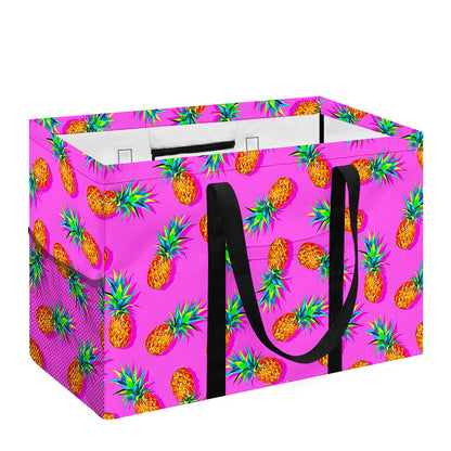 Hot Pink Pineapple Pattern Print Utility Tote Bag