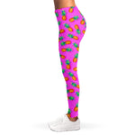 Hot Pink Pineapple Pattern Print Women's Leggings
