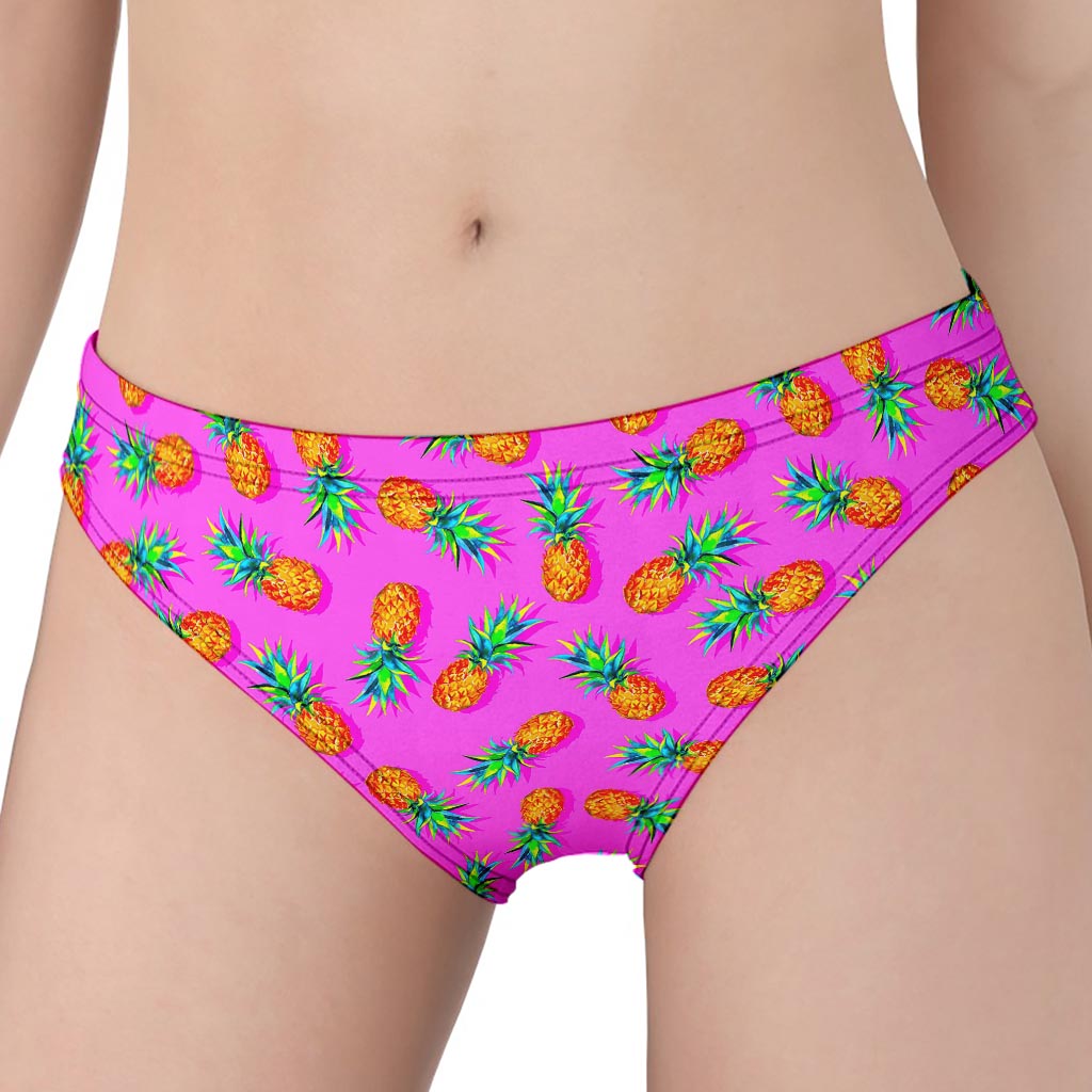 Hot Pink Pineapple Pattern Print Women's Panties