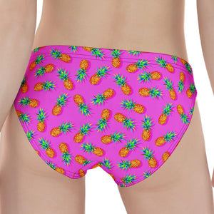 Hot Pink Pineapple Pattern Print Women's Panties