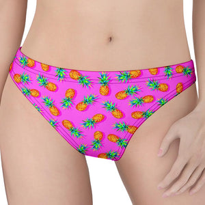 Hot Pink Pineapple Pattern Print Women's Thong